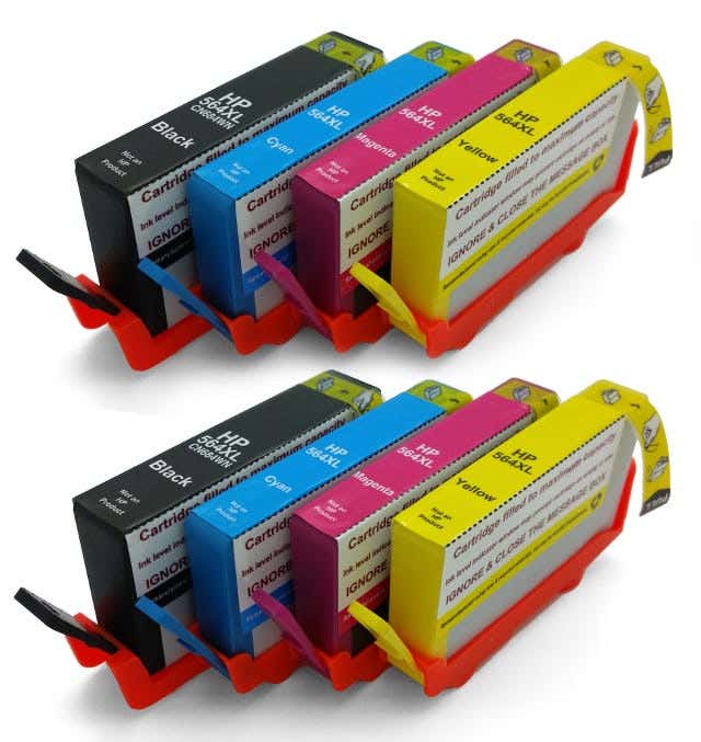 HP 564XL High-Yield Remanufactured Ink Cartridge 8-Pack Combo Inkjets.com